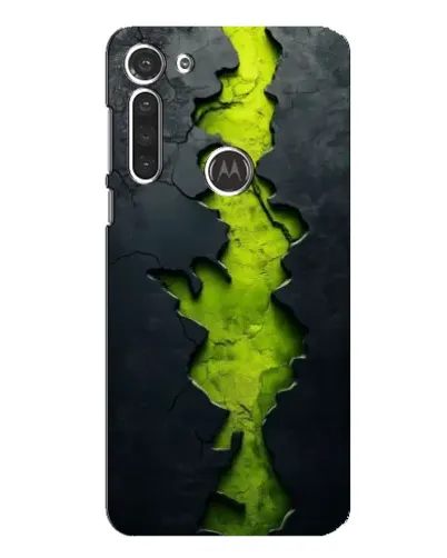 Чехол для Motorola MOTO G8 с картинкой «Салатовый разлом скалы»