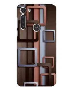 Чехол для Motorola MOTO G8 с картинкой «Коричневые объемные квадраты»