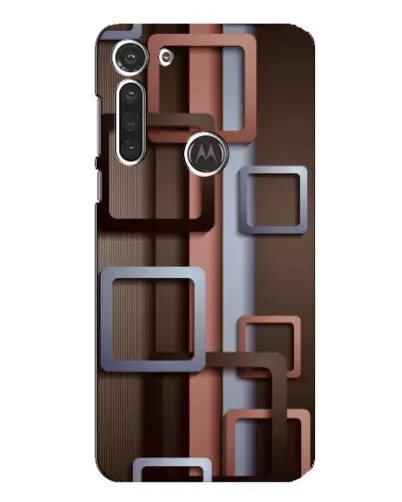 Чехол для Motorola MOTO G8 с картинкой «Коричневые объемные квадраты»