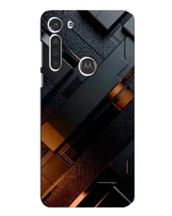 Чехол для Motorola MOTO G8 с картинкой «Черные геометрические блоки»