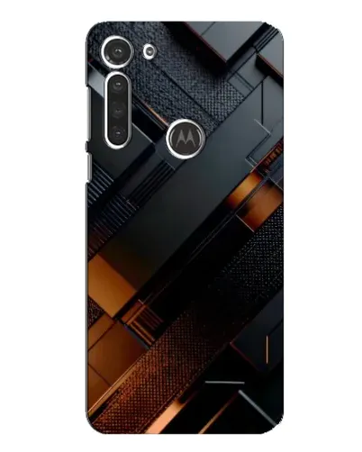Чехол для Motorola MOTO G8 с картинкой «Черные геометрические блоки»
