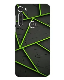 Чехол для Motorola MOTO G8 с картинкой «Зеленые геометрические линии»