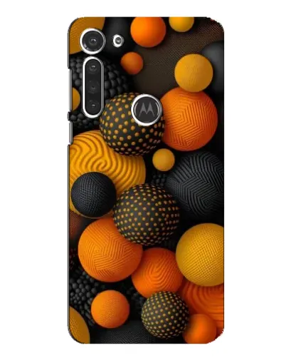 Чехол для Motorola MOTO G8 с картинкой «Объемные оранжевые сферы»
