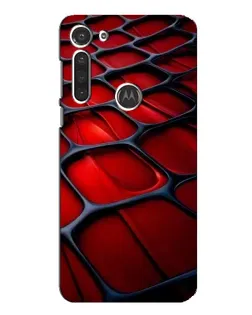 Чехол для Motorola MOTO G8 с картинкой «Красная глянцевая сетка»