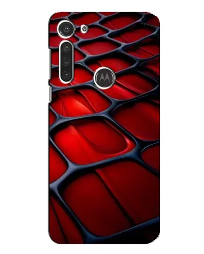 Чехол для Motorola MOTO G8 с картинкой «Красная глянцевая сетка»