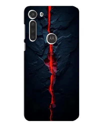 Чехол для Motorola MOTO G8 с картинкой «Kрасная лавовая трещина»