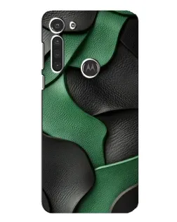 Чехол для Motorola MOTO G8 с картинкой «Зеленые кожаные волны»