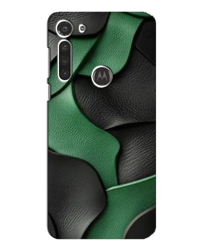 Чехол для Motorola MOTO G8 с картинкой «Зеленые кожаные волны»