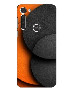 Чехол для Motorola MOTO G8 с картинкой «Геометрия оранжевых кругов»