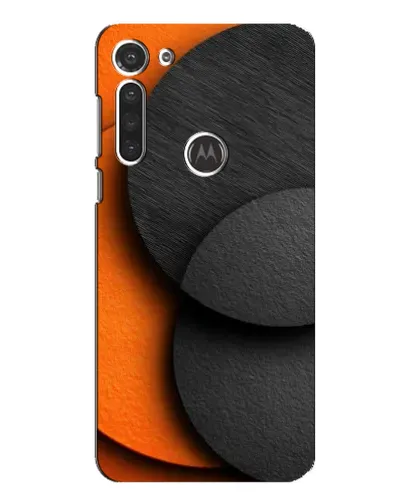 Чехол для Motorola MOTO G8 с картинкой «Геометрия оранжевых кругов»