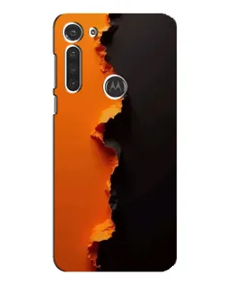 Чехол для Motorola MOTO G8 с картинкой «Оранжевый разлом»