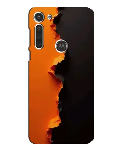 Чехол для Motorola MOTO G8 с картинкой «Оранжевый разлом»