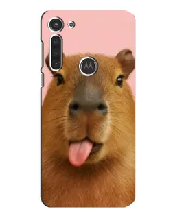Чохол для Motorola MOTO G8 з картинкою «Капібара з язиком»