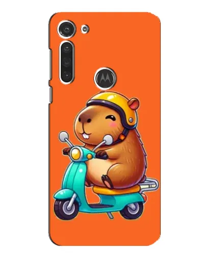 Чохол для Motorola MOTO G8 з картинкою «Капібара на скутері»