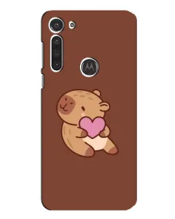 Чохол для Motorola MOTO G8 з картинкою «Капібара з серцем»
