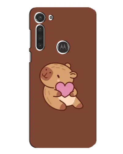Чохол для Motorola MOTO G8 з картинкою «Капібара з серцем»