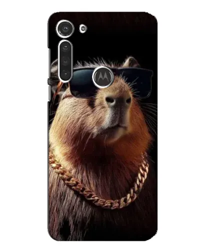 Чохол для Motorola MOTO G8 з картинкою «Капібара золотий ланцюг»