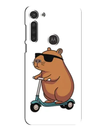 Чохол для Motorola MOTO G8 з картинкою «Капібара на самокаті»