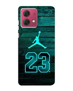 Чехол для Motorola MOTO G84 с картинкой «Jordan Cyan 23»