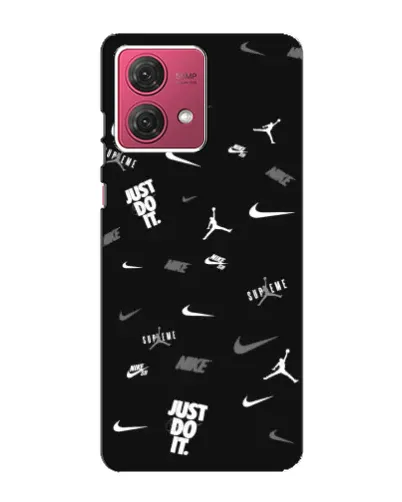 Чехол для Motorola MOTO G84 с картинкой «Nike Black Pattern»