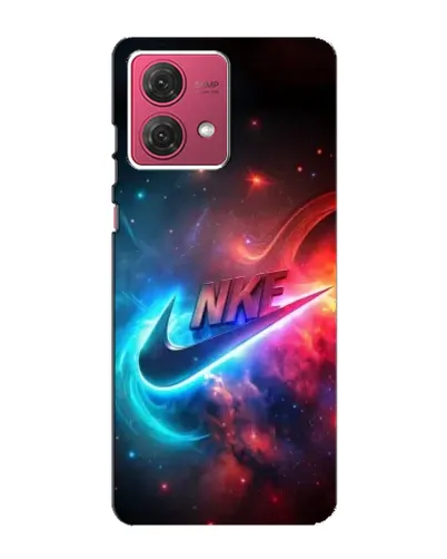 Чехол для Motorola MOTO G84 с картинкой «Огненный логотип Nike»