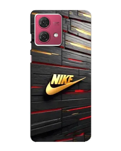 Чехол для Motorola MOTO G84 с картинкой «Золотой Nike на металле»