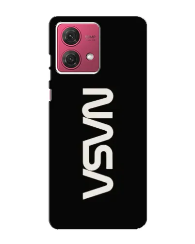 Чехол для Motorola MOTO G84 с картинкой «NASA — вертикальный логотип»