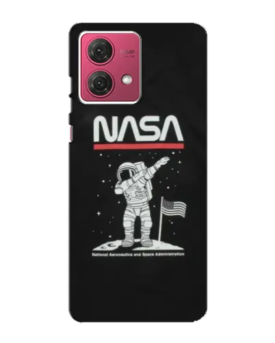 Чехол для Motorola MOTO G84 с картинкой «NASA — шагаем по Луне»