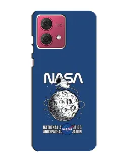 Чехол для Motorola MOTO G84 с картинкой «NASA — лунная миссия»