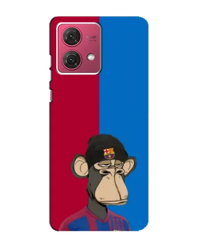 Чехол для Motorola MOTO G84 с картинкой «Bored Ape — фанат Барсы»
