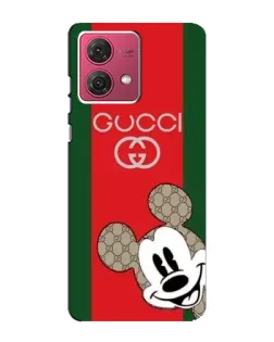 Чехол для Motorola MOTO G84 с картинкой «Gucci — полосы и Микки»