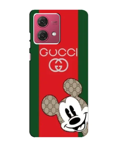 Чехол для Motorola MOTO G84 с картинкой «Gucci — полосы и Микки»