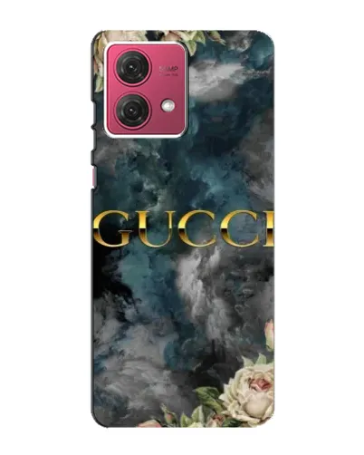 Чехол для Motorola MOTO G84 с картинкой «Абстрактные цветы Gucci»