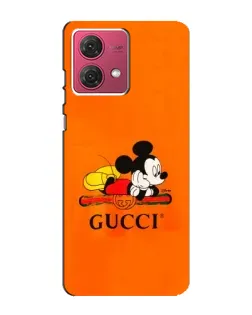 Чехол для Motorola MOTO G84 с картинкой «Микки Маус Gucci — оранж»