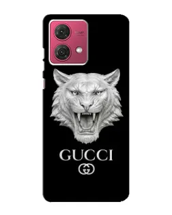 Чехол для Motorola MOTO G84 с картинкой «Gucci — серебряный лев»