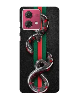 Чехол для Motorola MOTO G84 с картинкой «Gucci — змея на полосе»