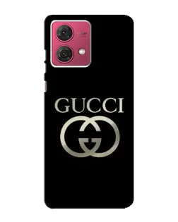 Чехол для Motorola MOTO G84 с картинкой «Gucci — золото на черном»