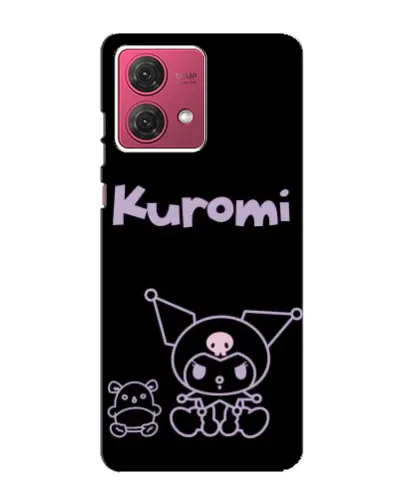 Чехол для Motorola MOTO G84 с картинкой «Kuromi — черный минимализм»