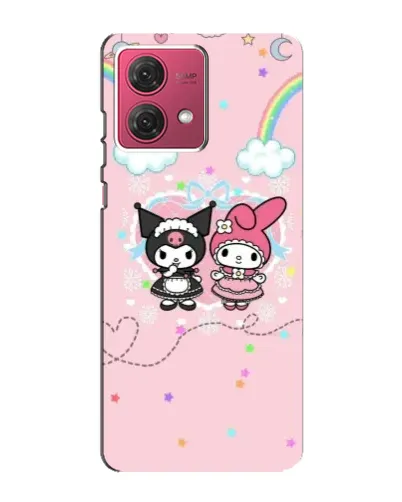 Чехол для Motorola MOTO G84 с картинкой «My Melody и Kuromi»