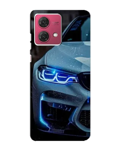 Чехол для Motorola MOTO G84 с картинкой «Взгляд BMW с синими фарами» Чехол для Motorola MOTO G84 с картинкой «Взгляд BMW с синими фарами»