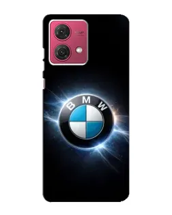 Чехол для Motorola MOTO G84 с картинкой «BMW — неоновое сияние»