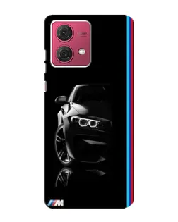 Чехол для Motorola MOTO G84 с картинкой «Силуэт BMW в темноте»