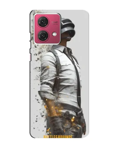 Чехол для Motorola MOTO G84 с картинкой «PUBG — боец в пыли»