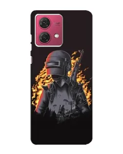 Чехол для Motorola MOTO G84 с картинкой «PUBG — огненный силуэт»
