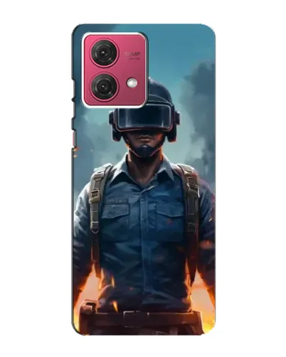 Чехол для Motorola MOTO G84 с картинкой «PUBG — реалистичный герой»
