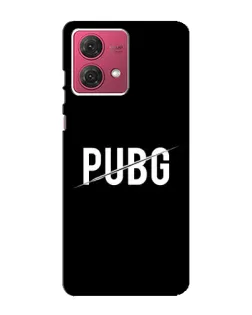 Чехол для Motorola MOTO G84 с картинкой «PUBG — белый логотип»