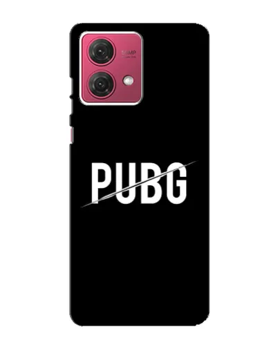 Чехол для Motorola MOTO G84 с картинкой «PUBG — белый логотип»