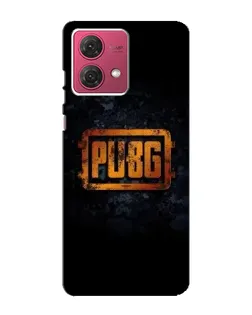 Чехол для Motorola MOTO G84 с картинкой «PUBG — золотой логотип»