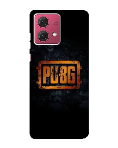 Чехол для Motorola MOTO G84 с картинкой «PUBG — золотой логотип»