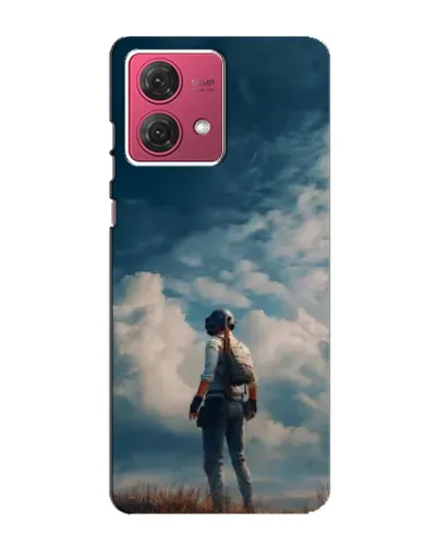 Чехол для Motorola MOTO G84 с картинкой «Герой PUBG на скале»